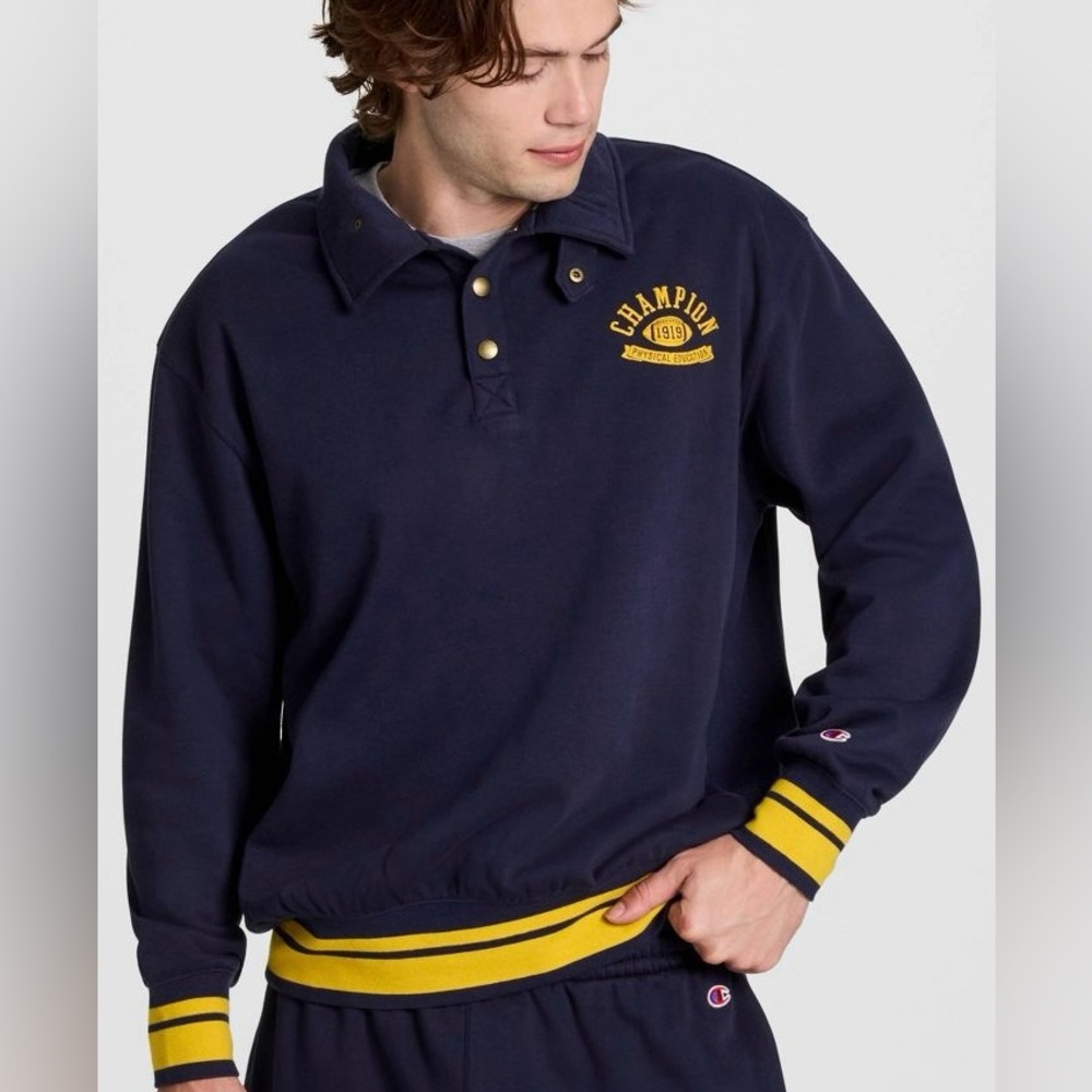 Brand New Champion Phys-Ed Snap Mock Neck Sweatshirt